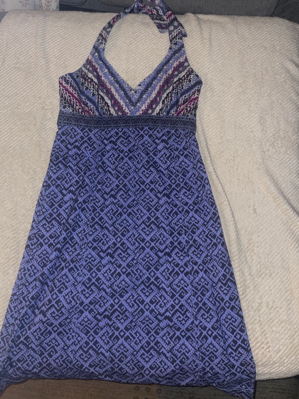 Athleta Purple Patterned Halter Dress